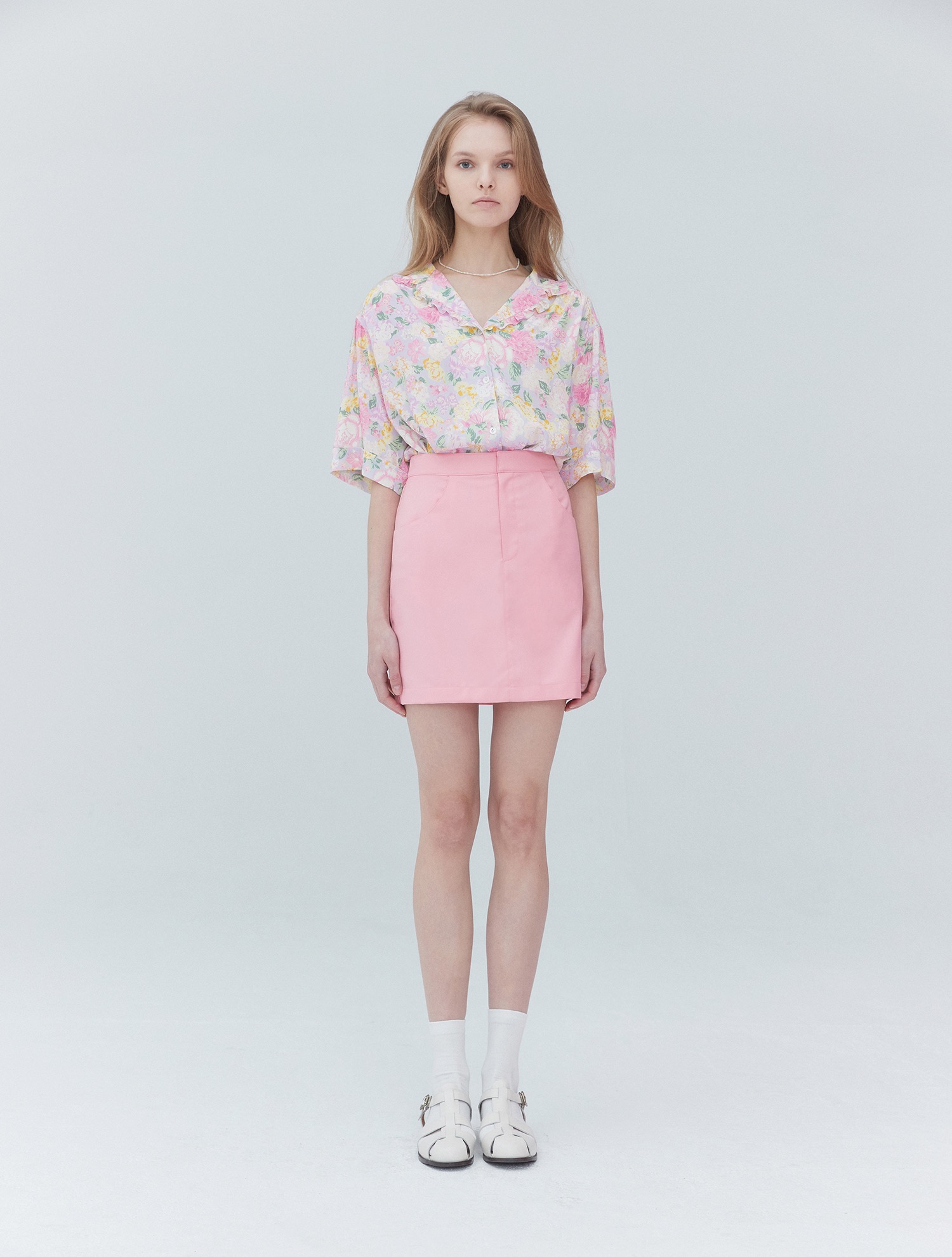 [윤아,이시영 착용] Flower blouse 001 Pink